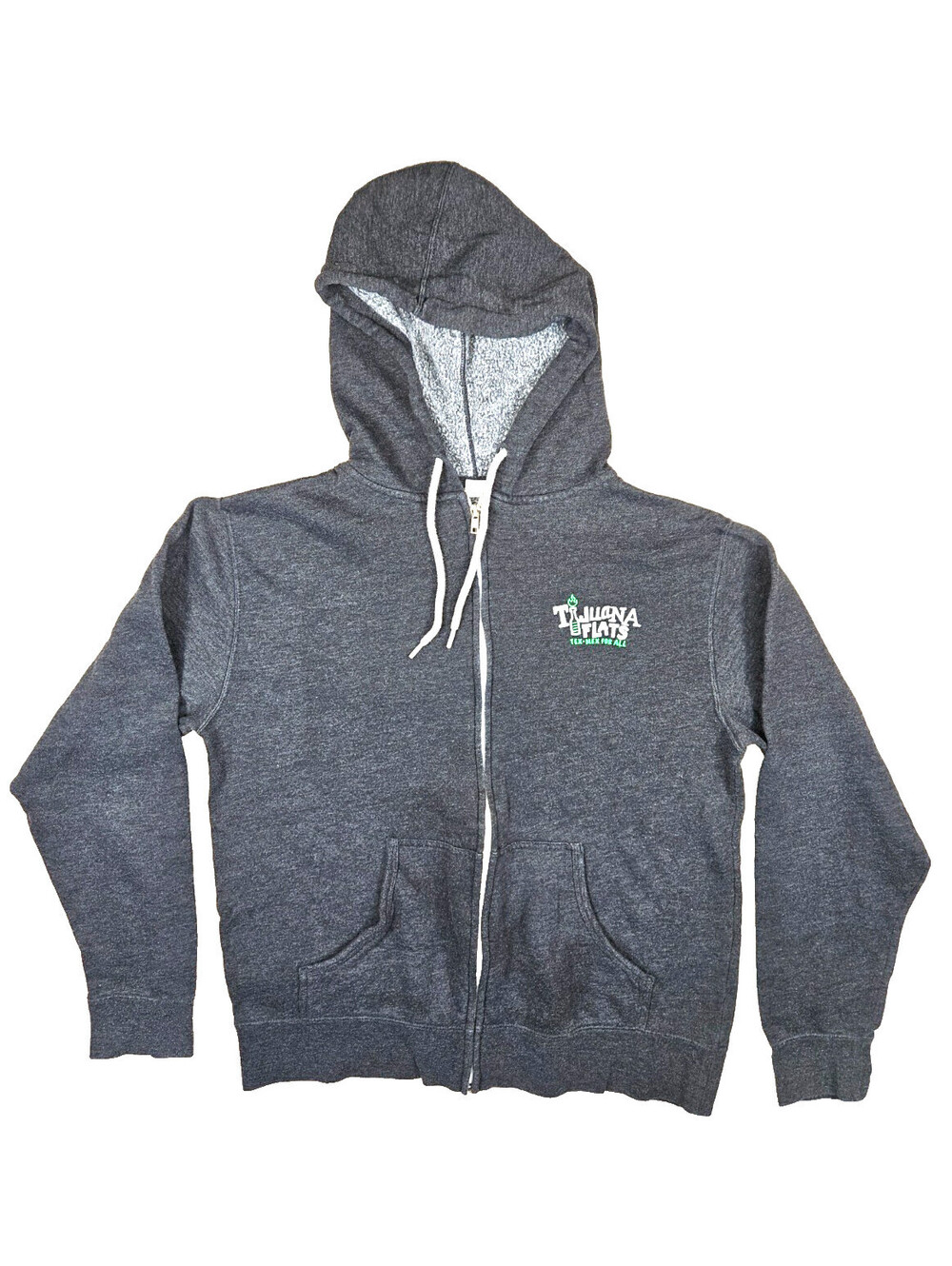 Tijuana Flats "Taco Life" Charcoal Gray Size M/L Full Zip Hoodie Sweatshirt